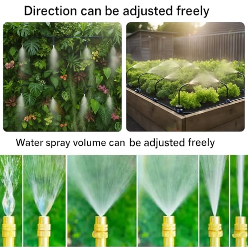 Automatic Garden Irrigation System 200ft, Upgraded Drip & Spray Watering Kit with 36 Adjustable Copper Nozzles for Raised Beds, Outdoor Garden, Lawn, Potted Plants & Greenhouse (200ft) - Image 4