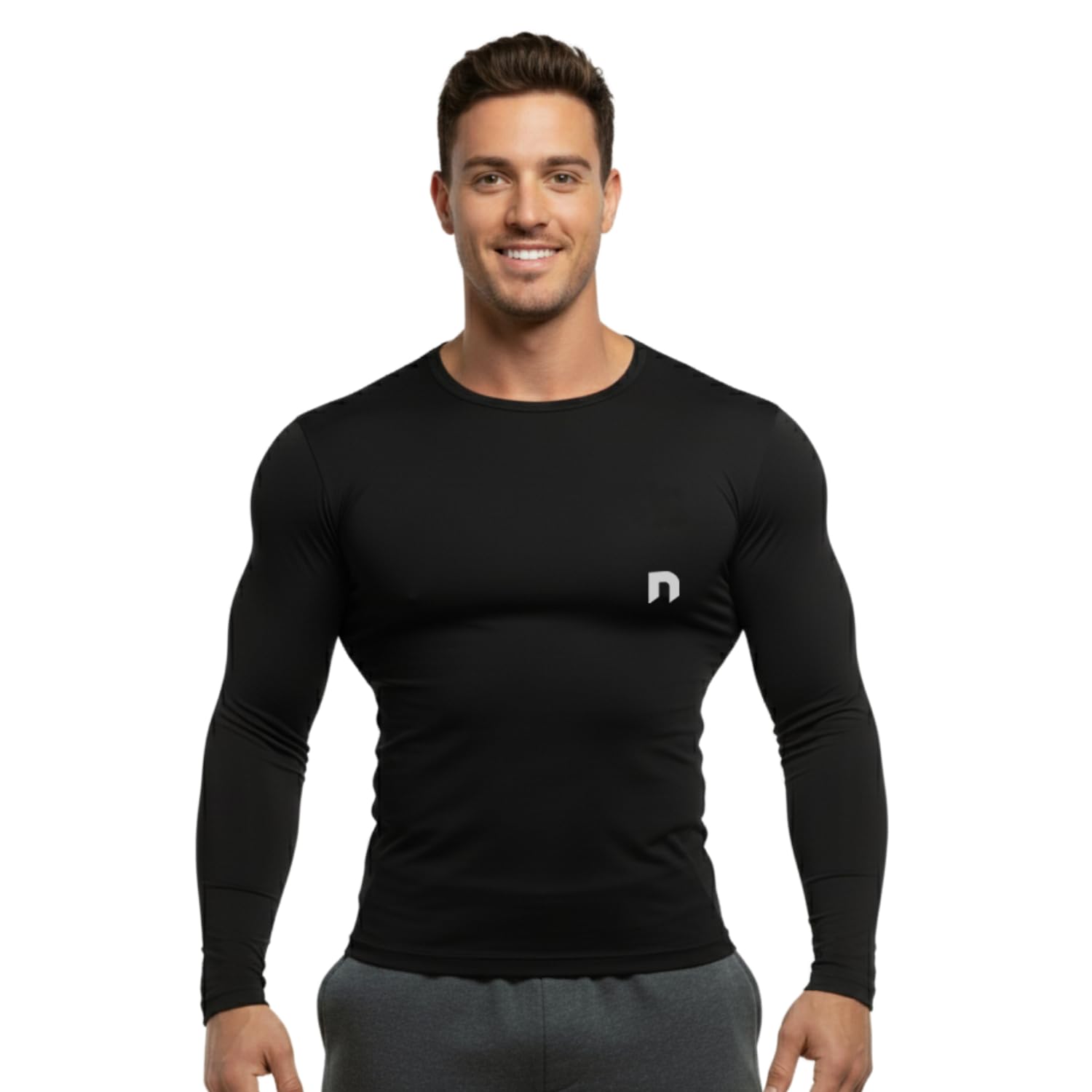 never lose Men's Compression Fit Long Sleeve Athletic Training Top for Gym, Running and Fitness Workouts-picture-34