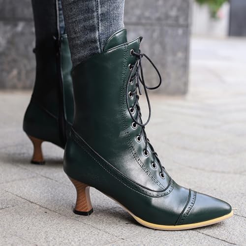 Chaussons witch granny avec fermeture éclair et talon moyen conique
