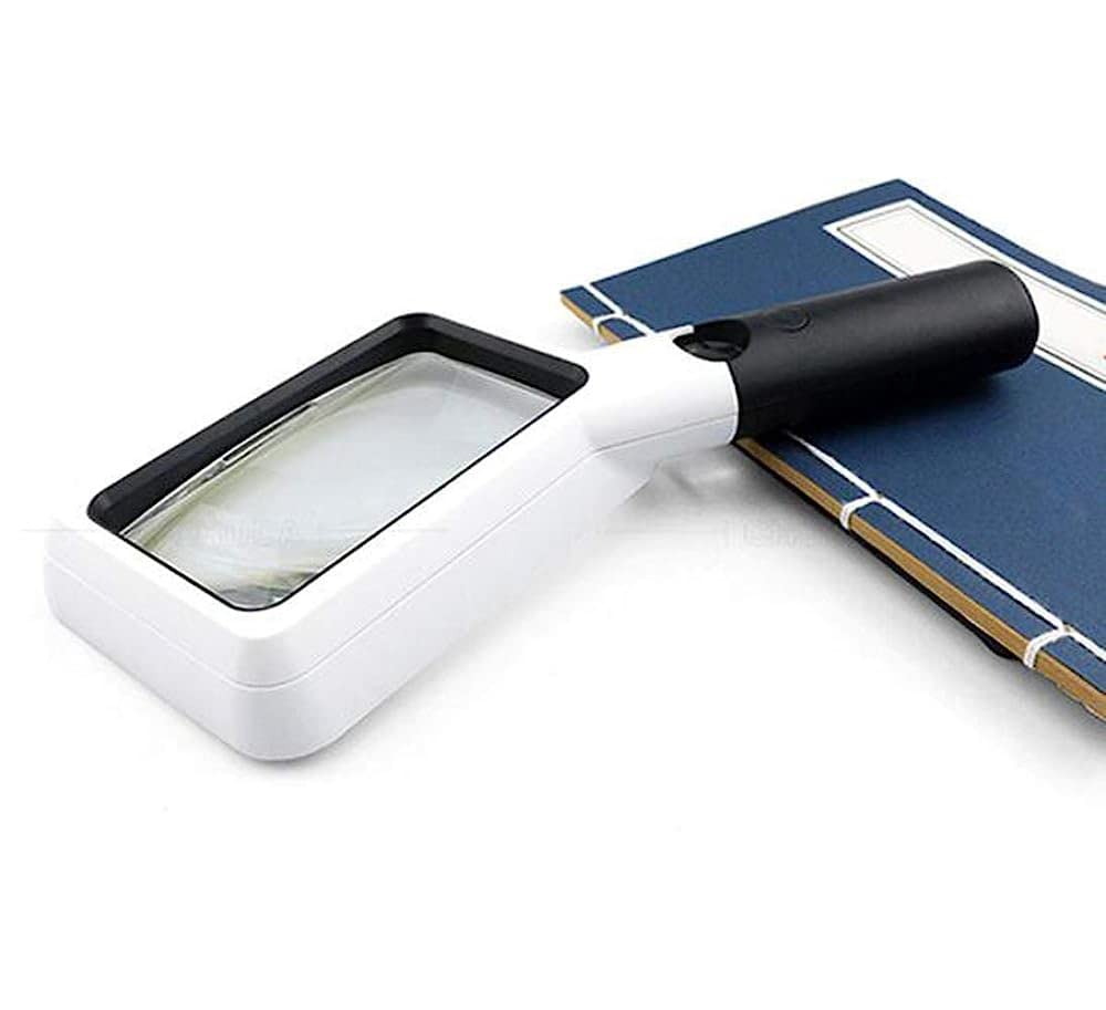 Lupas de Mano con luz LED, Lente acrílica 2X/20, Ayuda de Lectura portátil e iluminada, Ideal para Leer Libros y periódicos.