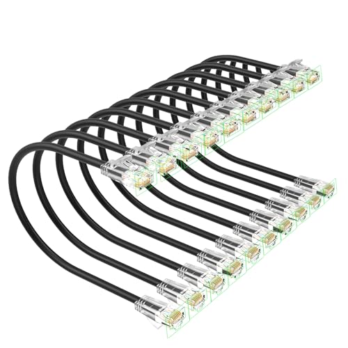 Xcftaud Cat6a Slim Patch Cables 10ft 10-Pack