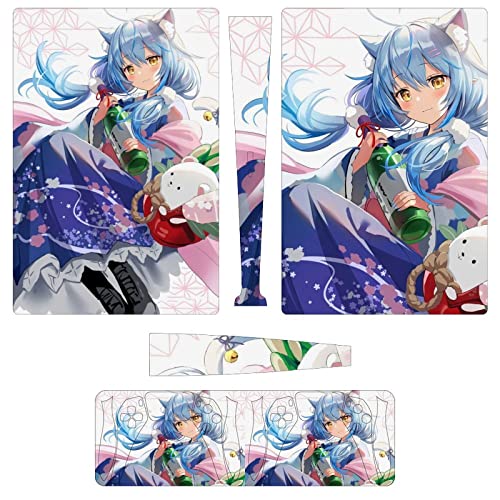 PS5スキンシール アニメ柄 VTuber 雪民 ゆきみん PlayStation 5/PS5 本体 コントローラー 保護用スキンシール デジタル・エディション専用 プレイステーション 5 保護ステッカー 保護カバー セット PS5 対応 交換用 薄型 散