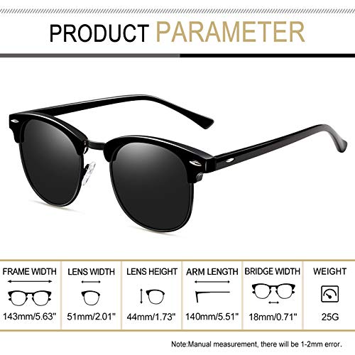 Joopin Óculos de Sol Masculina Feminino Polarizado Semi Sem aro Espelhados Óculos de Sol Proteção UV