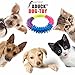 Aduck Small Pet Puppy Dog Chew Toys for Teething and Training Interactive Playing - 4.7 Inch, Soft Natural Rubber Ring Doggie Toys (Random Color)