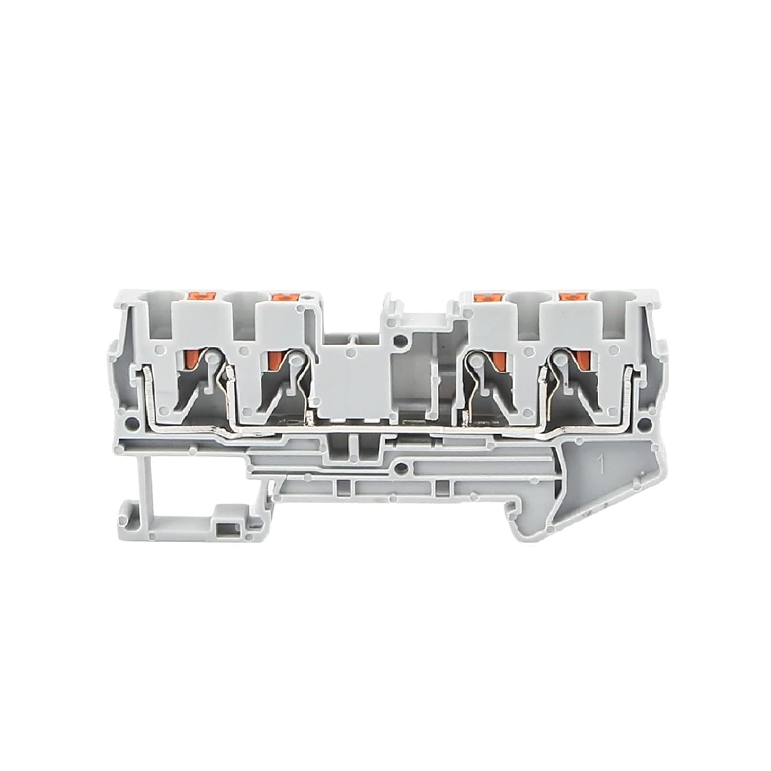 10Pcs Din Rail Terminal Block PT4-QUATTRO 4 Conductor Push in Spring Screwless Feed Through Terminal Strips Block Wire Conductor(Blue)