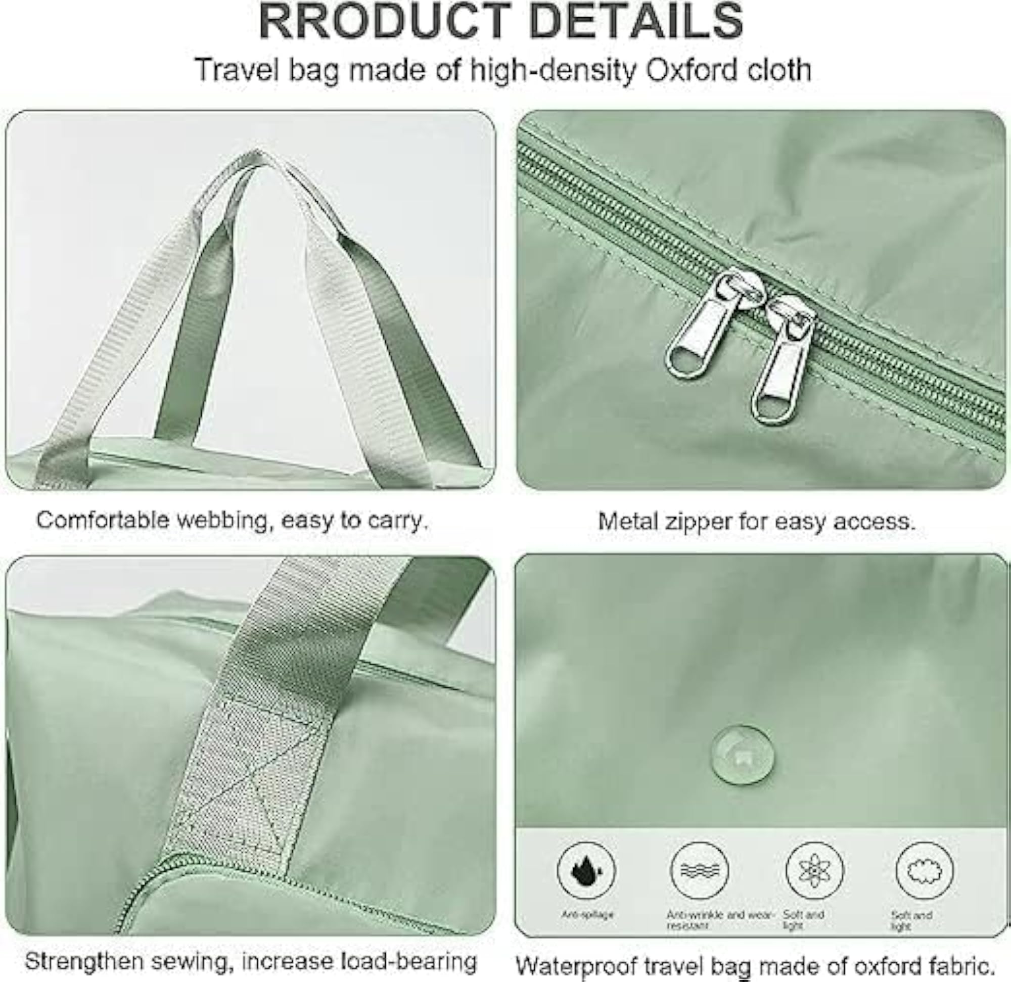 Foldable Waterproof Duffle Bag for Women, Large Travel Bag