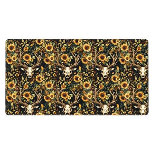Grand tapis de souris de jeu imprimé cerf rétro XL