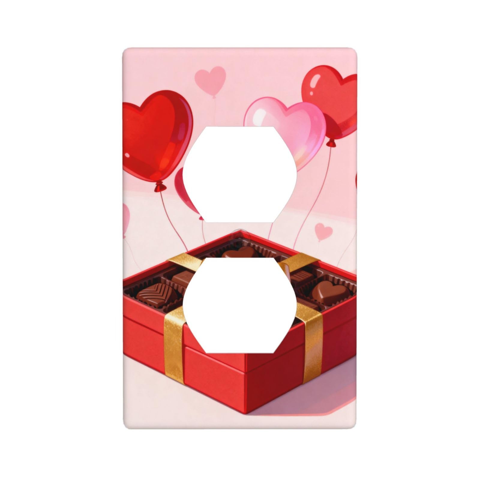 Valentine Heart Decorative Switch Plate Cover-Unbreakable Polycarbonate Wall Plate for Home Office, 1 Gang with Screws