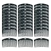 Cinaci 30 Pack Clear White Black Brown Plastic Hair Side Combs Slide Bun Holder with 23 Teeth DIY Headpieces Clips Grips Barrettes Accessories for Women Brides Veil (Black)