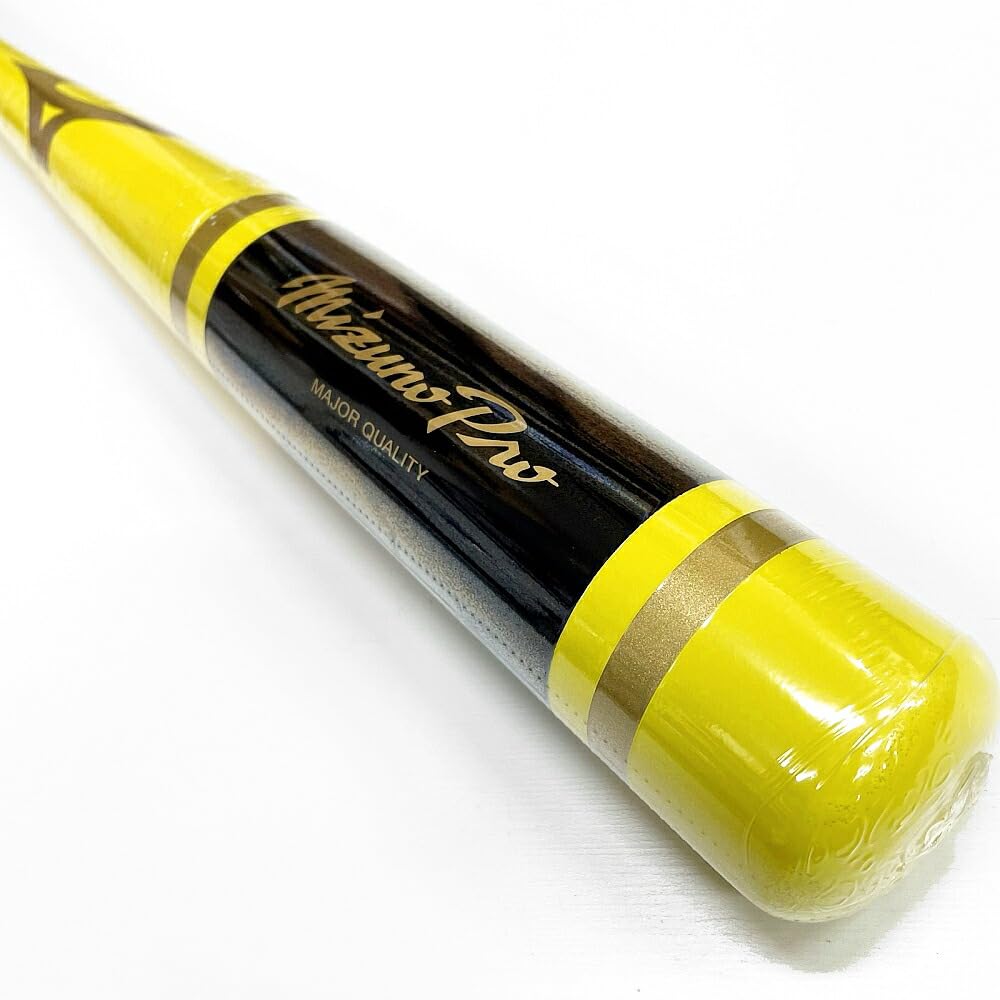 Amazon | イエロー ミズノプロ 野球 木製 ノックバット オリジナル