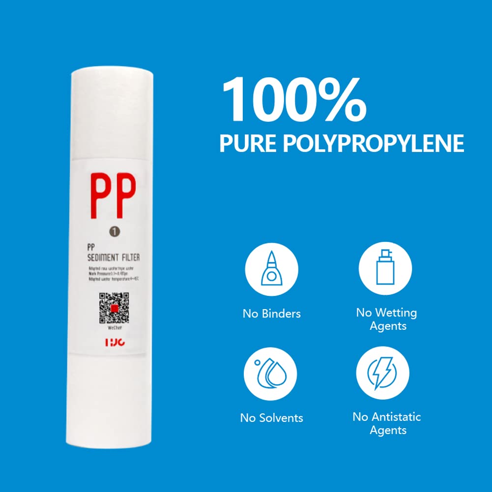 Cartucho de filtro de agua de 5 micras de 10 x 2.5 pulgadas para toda la casa de sedimentos de repuesto para cualquier unidad RO de 10 pulgadas,