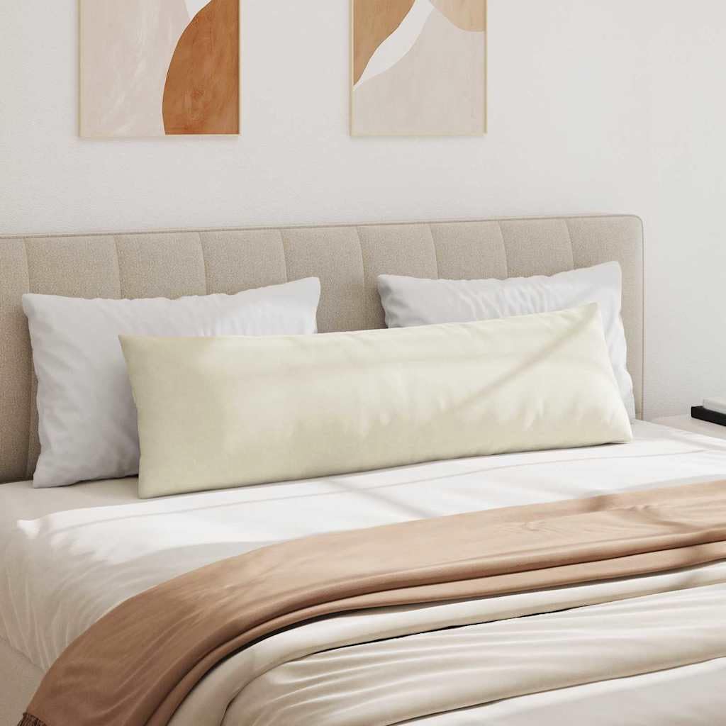 Cuscini da Divano 2 pcs Crema 145 x 40 cm Tessuto in Cords con Fibra di Poliestere Imbottitura Morbida Sfoderabili per Soggiorno Camera Studio Comfort Ergonomico