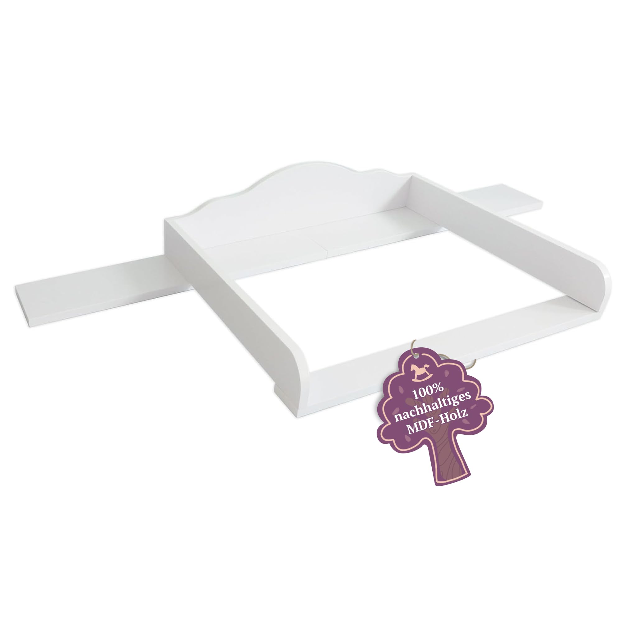 regalik Verschoonblad voor Hemnes van IKEA, Aankleedopzetstuk voor 50 cm Ladekasten, Afneembaar Aankleedblad, Afgeronde Frontpanelen, Grafiet, 72cm x 54cm