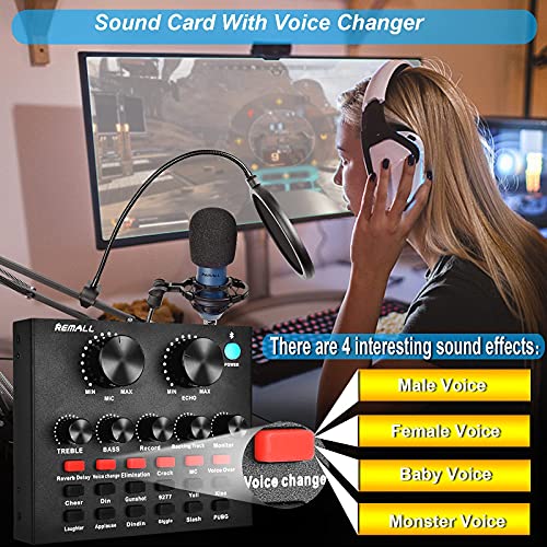 REMALL Live Sound Card v8 Audio Sound Card Broadcasting Live Streaming Voice Changer Mixer met Meerdere Geluidseffecten… - Image 7