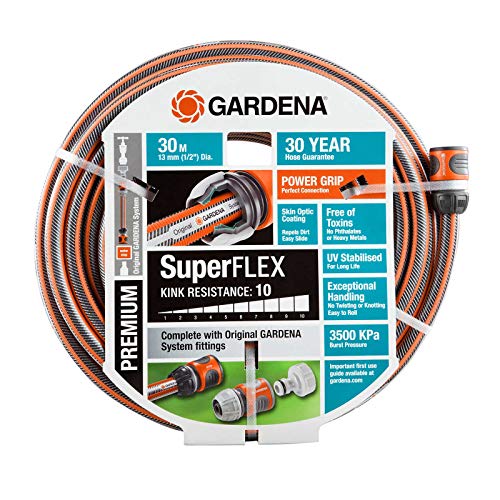 Gardena Premium Superflex Hose 13mm X 30m Fitted