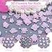 3D Flower Nail Charms for Nail Art,3D Flowers for Nails with Round Peals and Bubble Beads,Cute Resin Flower Nail Art Charms for Nails DIY (Flowers-Pink)