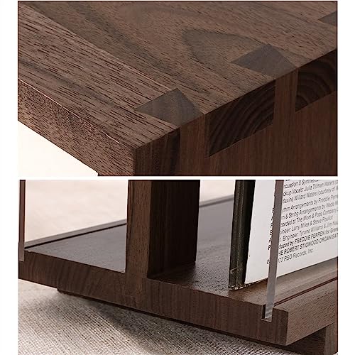 Caja para discos de vinilo protectora de polvo con marco de madera maciza 4