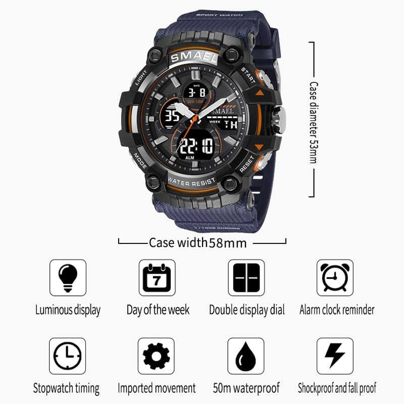 Close-up of the watch's stainless steel back with water resistance marking