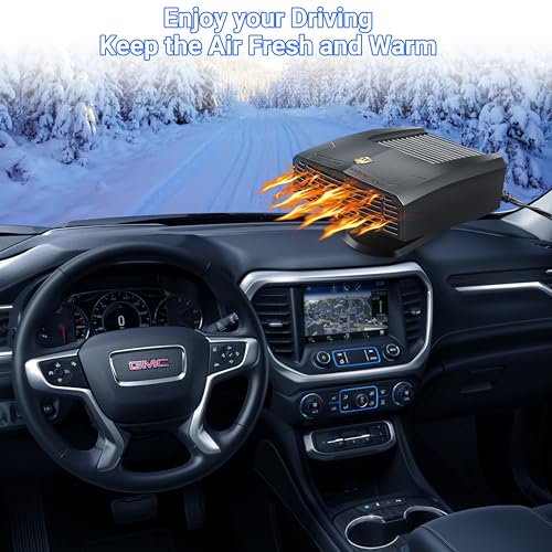 Ouffun PPM-CAR-HEA-02-V-A1 Heater, 12V Portable Car Heater That Plugs Into Cigarette Lighter Windshield Defogger Car Defroster 150W Fast Heating & Cooling Fan 2 In 1 Modes Heater thumb #1