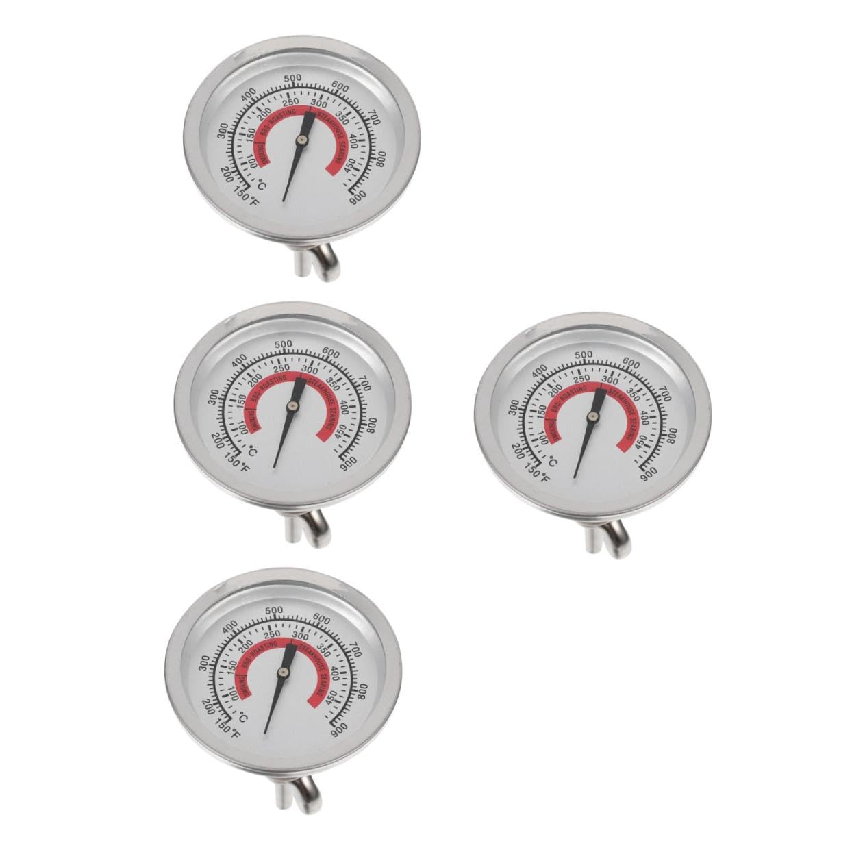 Sosoport 4pezzi Termometro Bimetallico Per Bbq e Misurazione Della Adatto Elettrici Gas e Grill Strumento e