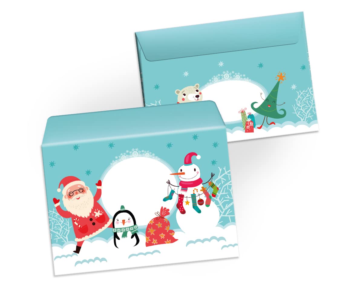Carta Regalo Natalizia Con Pupazzo Di Neve Danilo | Set Da 4 Fogli E 4 Etichette
