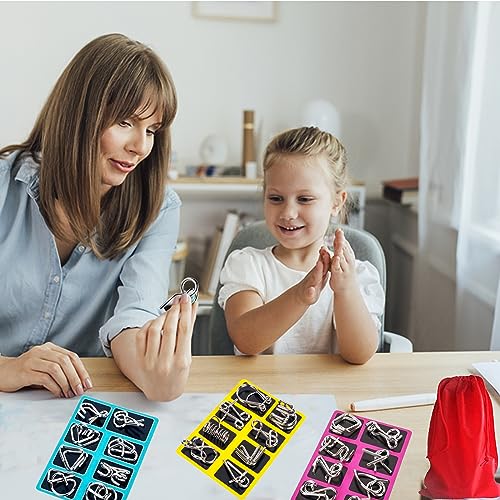 36 Stück Metall Knobelspiele, Knobelspiele Kit Denksportaufgaben Metallpuzzle Entwirrung Puzzles Geduldspiele Set für Erwachsene und Kinder ostergeschenke