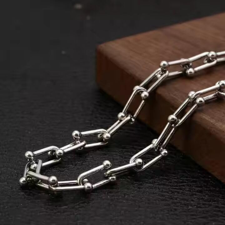Image of THE MEN THING Chain for Men, Luxury Pure Titanium Steel Chain | Silver Stainless Steel Chain | Necklace Jewellery for Men & Boys