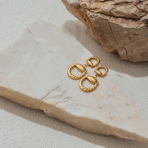 Horsebit Dangle Equestrian Earrings Chunky Gold Earrings Western Jewelry For Women3