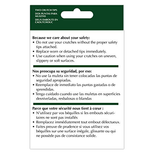 PCP Crutch Tip Replacements, 3/4 Diameter Shafts, Medical Grade Reinforced Rubber, 1 Pair, Grey, Small - Thumbnail 5