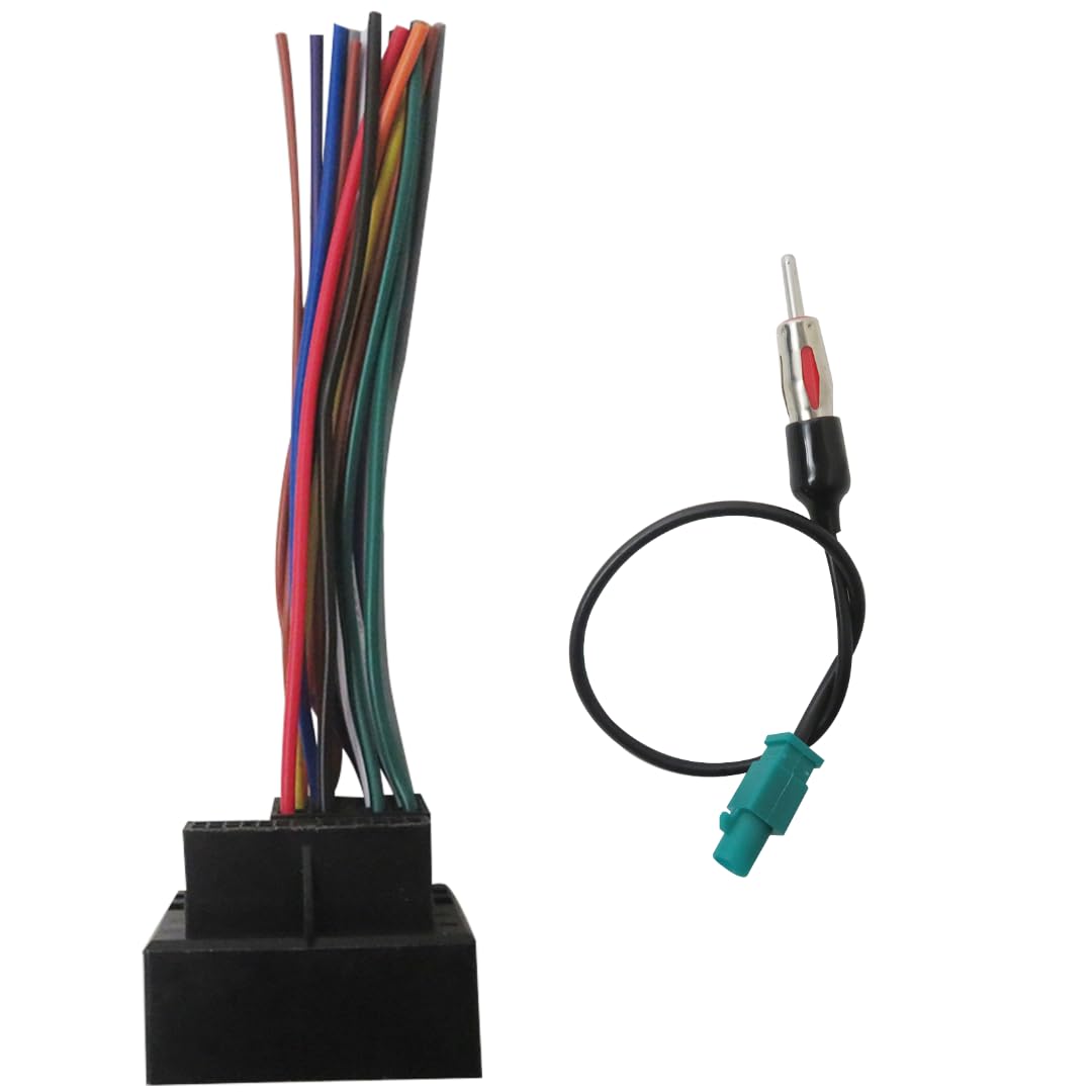 SUNJCO Stereo Wiring Harness w/Antenna Adapter, Radio CD Player Wire Cable Kit Fits for Audi A3 2007-2010/A4 (w/Symphony Radio) 2002-2008/A4 2009-2011