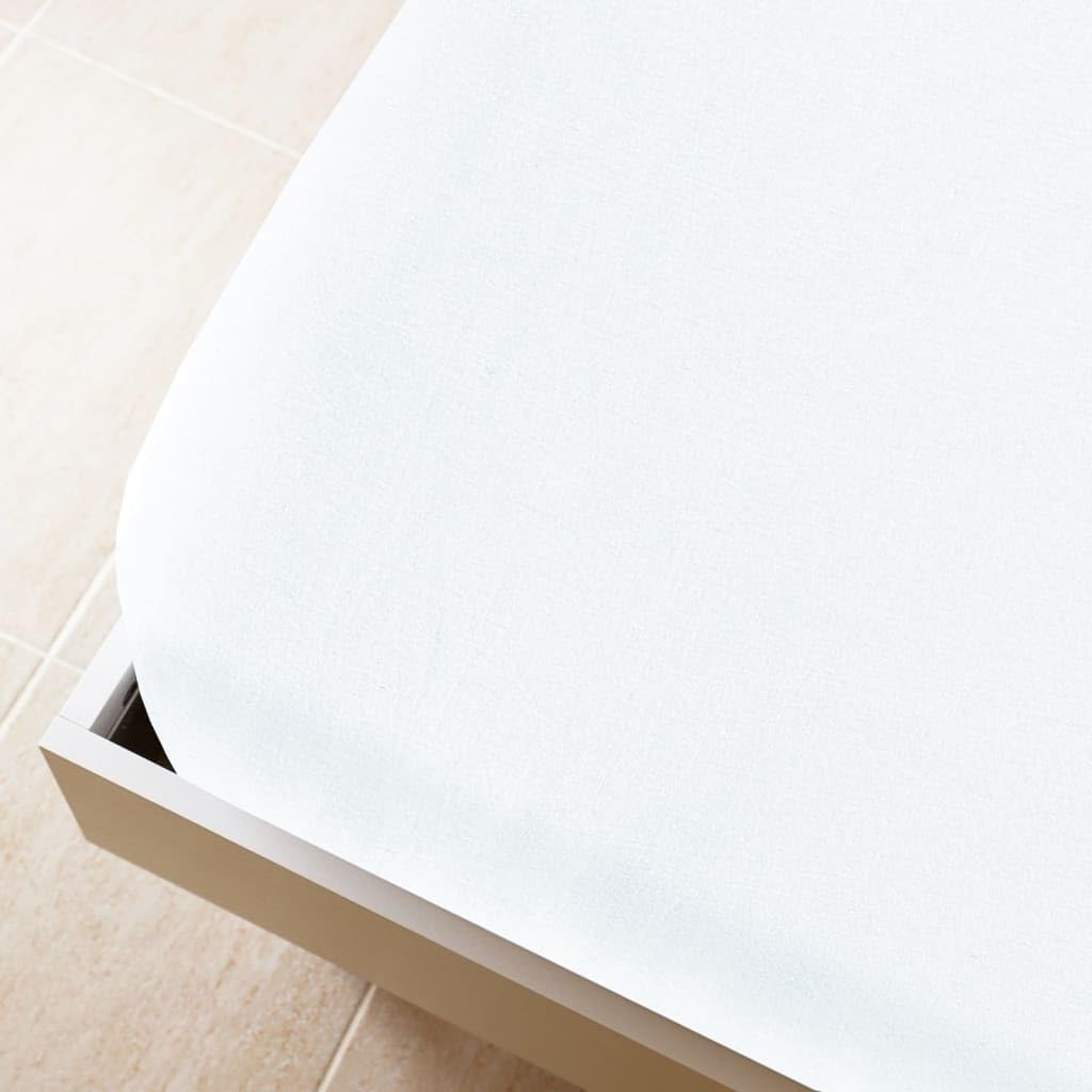 Furniture select-Jersey prześcieradło z gumką 2 szt. białe 90 x 200 cm bawełna