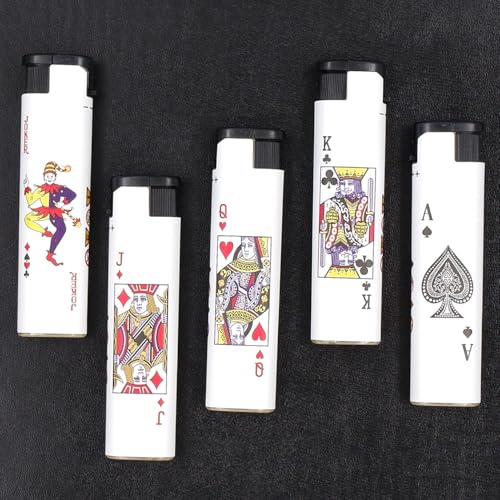 Image of Windproof Jet Flame Refillable Combo Pack of 5 Cigarette Lighter Pocket Lighter (White)