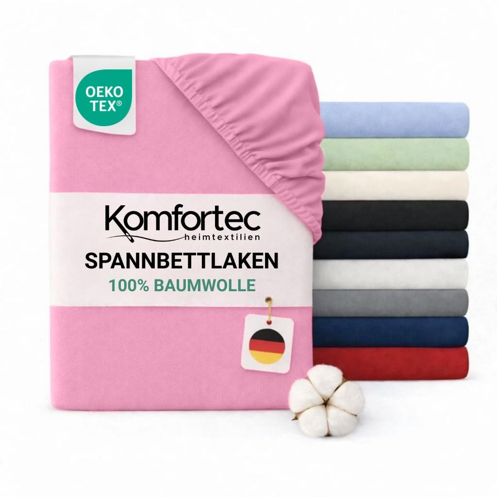 Komfortec Jersey Spannbettlaken, 100% Baumwolle