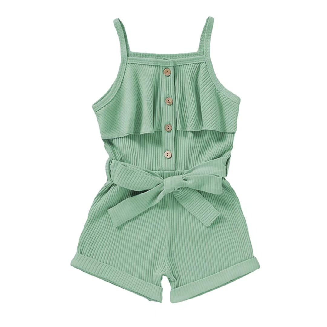 Ropa de bebé para niña, sin mangas, con tirantes halter, enterizo casual de verano
