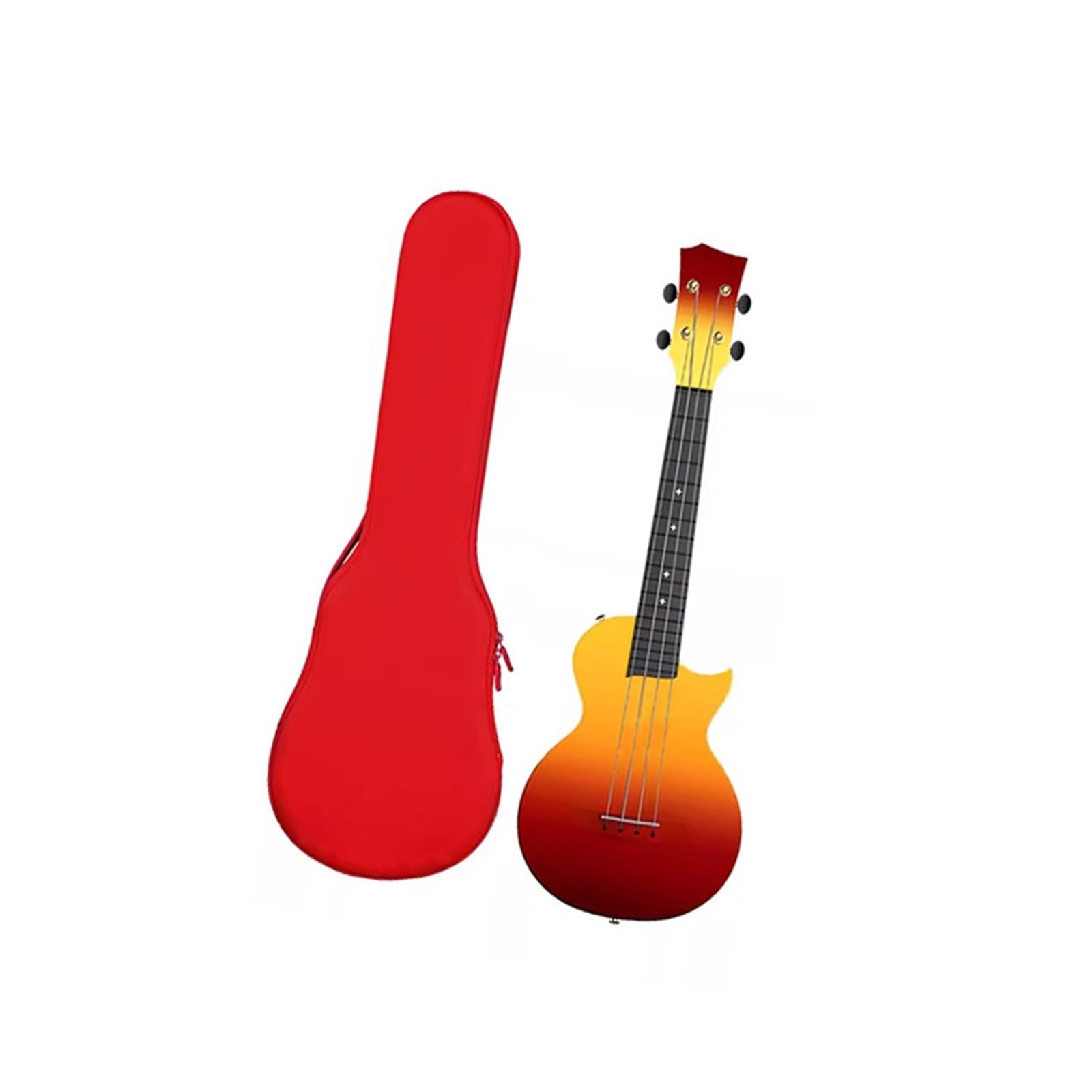 Pomarańczowo Czerwone 23 Calowe Ukulele Mała Gitara Ukulele Dla Dorosłych