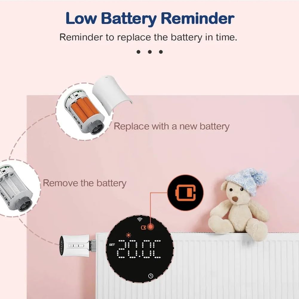 Valvola termostatica Tuya e ZigBee, TRV programmabile con controllo vocale Alexa YANDEX Alice, funzionamento silenzioso, funzione 6 timer