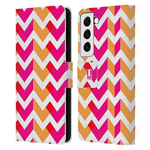 Coque portefeuille Samsung S22 5G idéale pour vos sorties avec motif zigzag néon