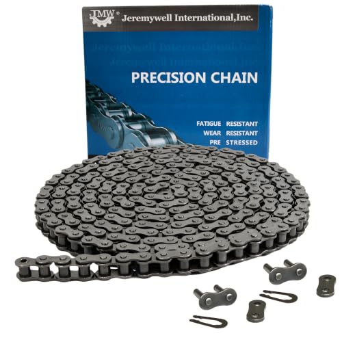 Jeremywell 40 Heavy Duty Roller Chain 10 Feet with 2 Connecting Links, 40H Chain
