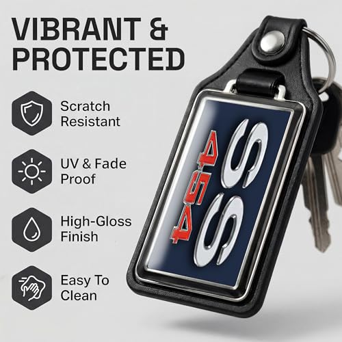 Image of Brotherhood 1970 Compatible with SS 454 Engine Fathom Blue Emblem Design Key Chain Key Holder Key Ring For Men Heavy Duty Car Key Ring For Men and Women