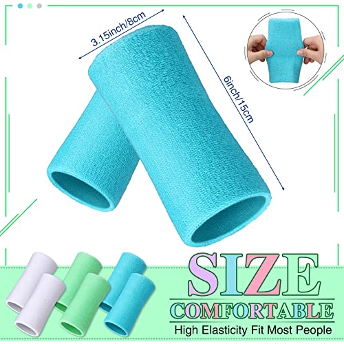 Image of WILLBOND 6 Inch Wrist Sweat Bands for Men Women Tennis Elastic Athletic Long Sweatband Wrist Absorbent for Basketball Tennis Running Outdoor Activity