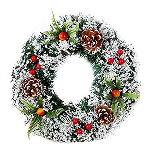 Couronne de Noël pour porte d'entrée en baies rouges YZCIS