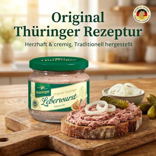 EWU Thüringer Leberwurst 160g - Originale Wurstspezialität im Glas