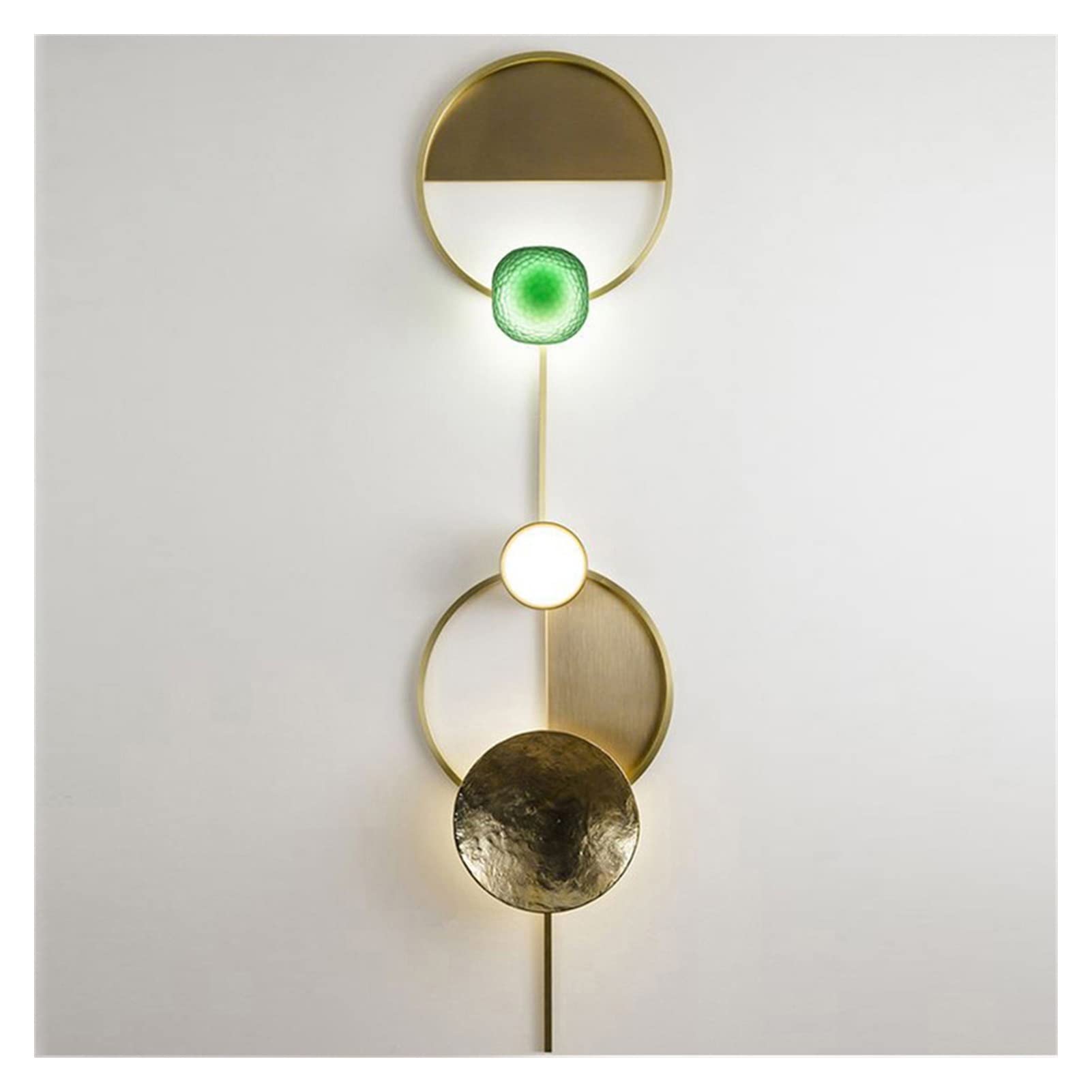 ZTCHSENZT Wall Sconces, Postmodern Minimalist LED Wall Lamp Copper Wall Lamp Balcony Stair Illuminated Lights Loft Fixtures Bedroom Bedside Lighting,D25cm H98cm-Warm light