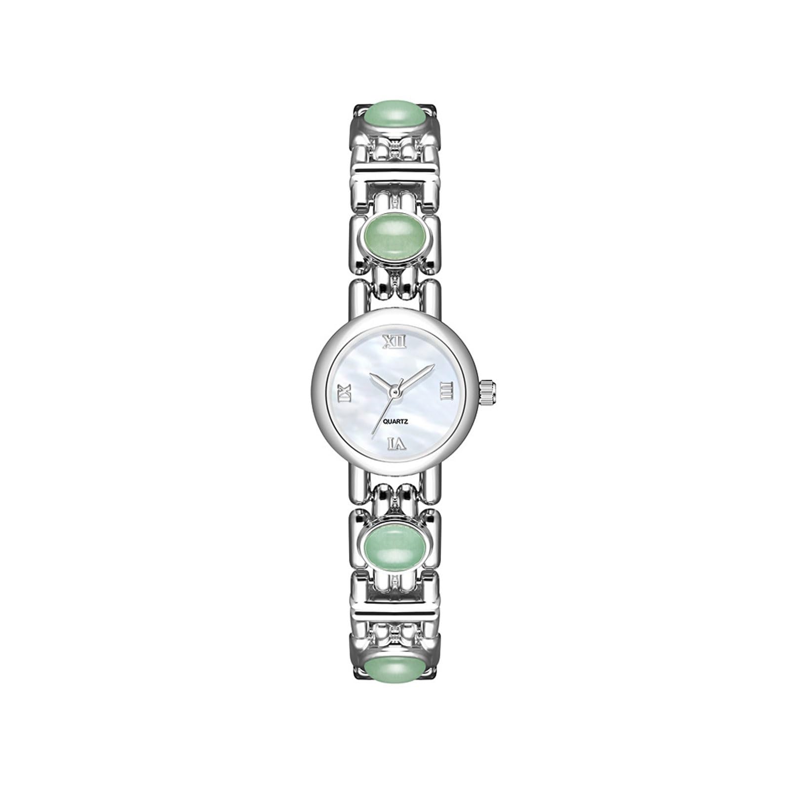 Orologio da polso vintage, impermeabile, con avventurina naturale, rotondo, al quarzo, adatto per fidanzata e moglie