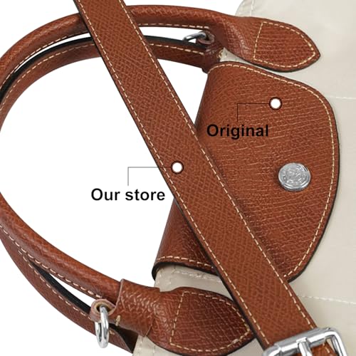 Image of Bag Leather Strap Replacement Adjustable Crossbody Shoulder Straps for Small Medium Large Pouch, No Damage Conversion Kits Accessories(Small Medium Large -Brown-Silver)