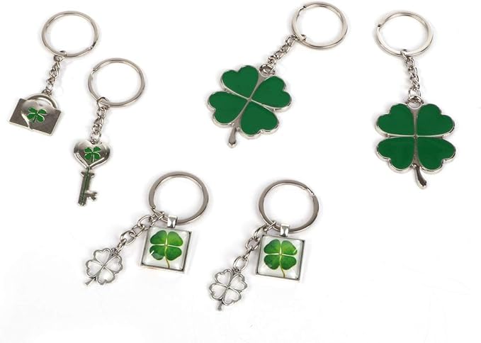 Amazon Co Jp 幸せの 四つ葉 クローバー ペアルック キーホルダー 6点セット 恋愛運 ハート キーリング アクセ シューズ バッグ