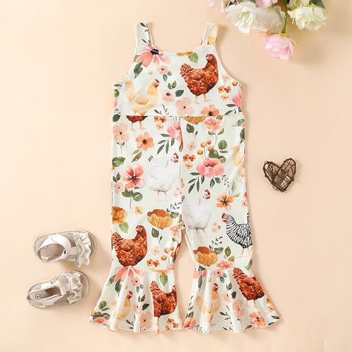 Kids Toddler Girl Clothes 1 Year Old 2T 3T 4T 5T 6T Farm Chicken Baby Romper Overalls Jumpsuit Summer Outfit2