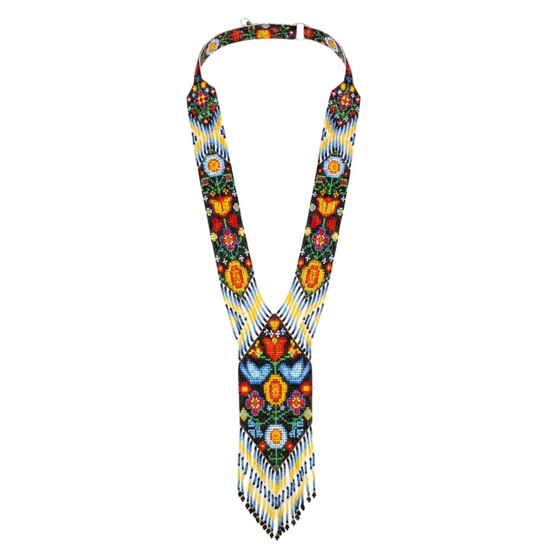 Collier gerdan ukrainien en perles de rocaille multicolores LKBEADS