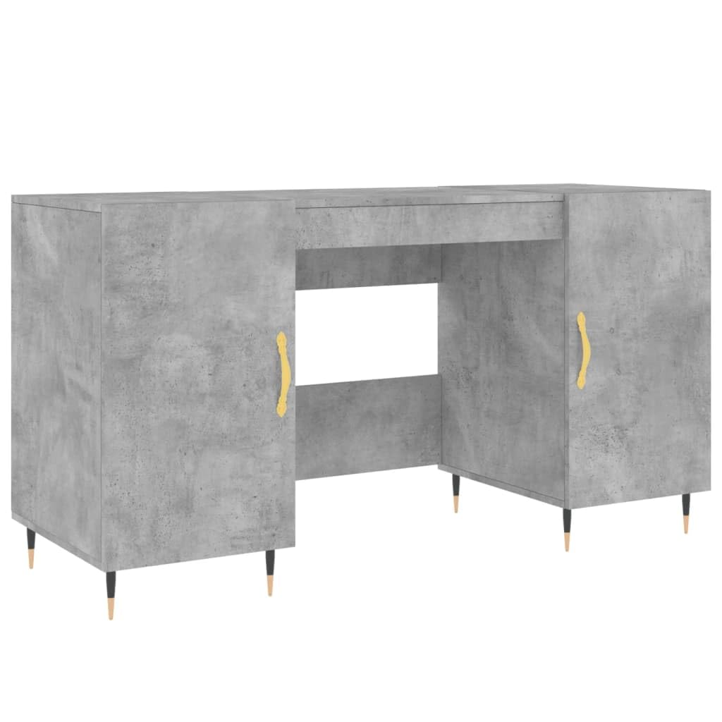 Escritorio 140x50x75 cm Madera mecanizada gris hormigón con 4 bolsillos