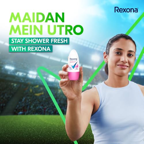 Image of Rexona Powder Dry Roll-On Motion Activated Deodorant for Women | 72-Hour Freshness | MotionSense Technology | Alcohol-Free & Gentle on Skin | 45 ML